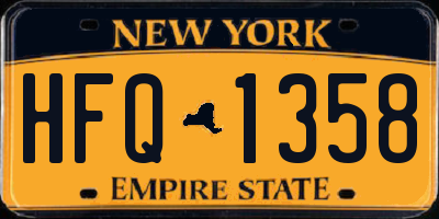 NY license plate HFQ1358