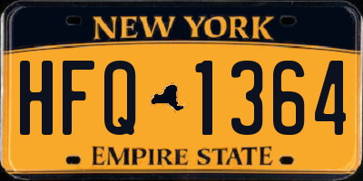 NY license plate HFQ1364
