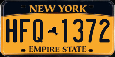 NY license plate HFQ1372