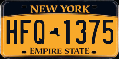 NY license plate HFQ1375