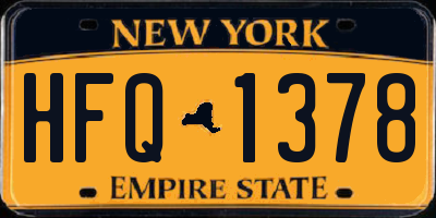 NY license plate HFQ1378
