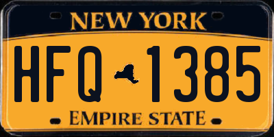NY license plate HFQ1385