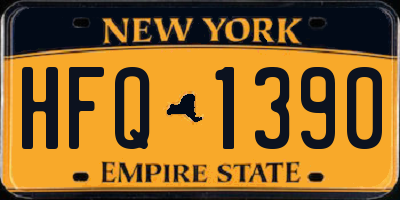 NY license plate HFQ1390