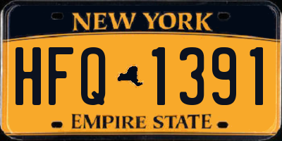NY license plate HFQ1391