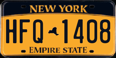 NY license plate HFQ1408