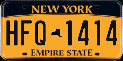 NY license plate HFQ1414