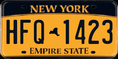NY license plate HFQ1423