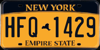 NY license plate HFQ1429