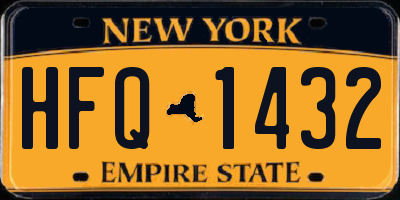 NY license plate HFQ1432