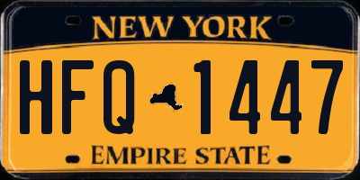 NY license plate HFQ1447
