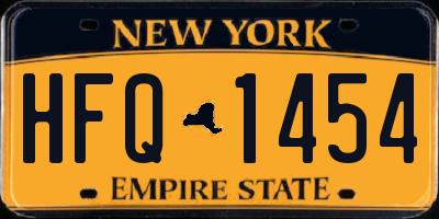NY license plate HFQ1454