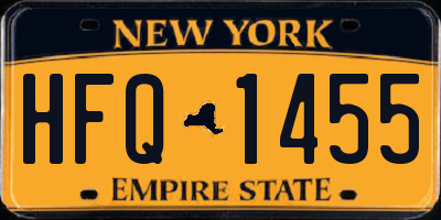 NY license plate HFQ1455