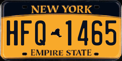 NY license plate HFQ1465
