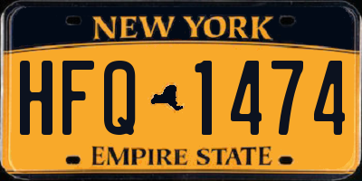 NY license plate HFQ1474