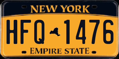 NY license plate HFQ1476