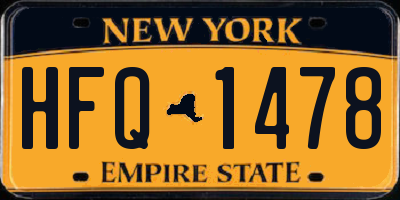 NY license plate HFQ1478