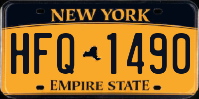 NY license plate HFQ1490
