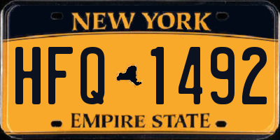 NY license plate HFQ1492