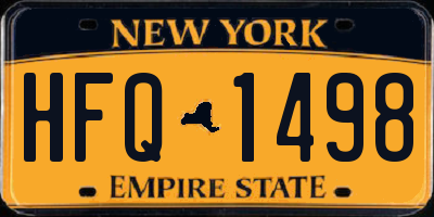 NY license plate HFQ1498