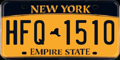 NY license plate HFQ1510