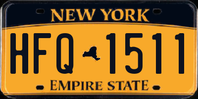 NY license plate HFQ1511