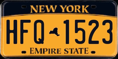 NY license plate HFQ1523