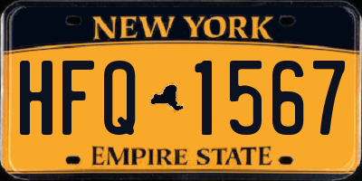 NY license plate HFQ1567