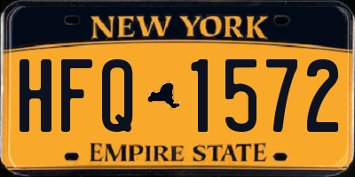 NY license plate HFQ1572