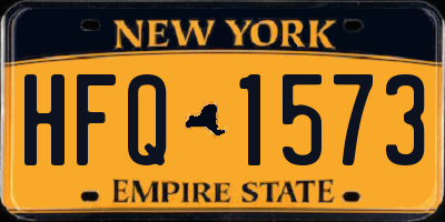 NY license plate HFQ1573