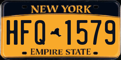 NY license plate HFQ1579