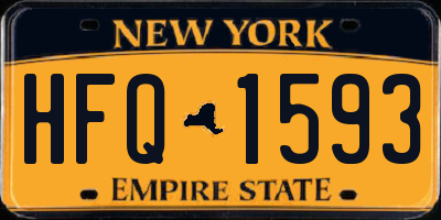 NY license plate HFQ1593