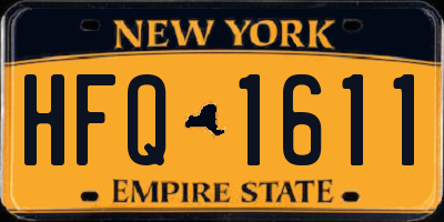 NY license plate HFQ1611