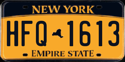 NY license plate HFQ1613