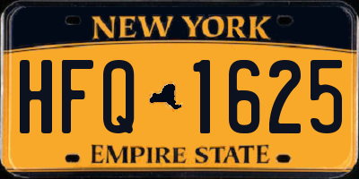NY license plate HFQ1625