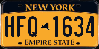 NY license plate HFQ1634
