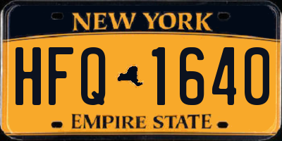 NY license plate HFQ1640