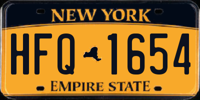 NY license plate HFQ1654