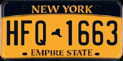 NY license plate HFQ1663