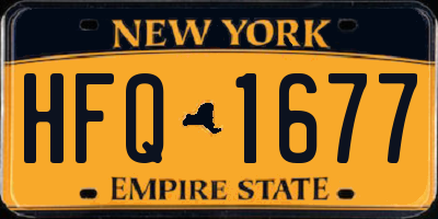 NY license plate HFQ1677