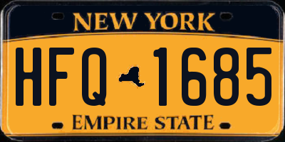 NY license plate HFQ1685