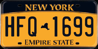NY license plate HFQ1699