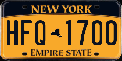 NY license plate HFQ1700