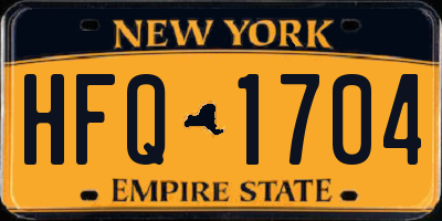 NY license plate HFQ1704