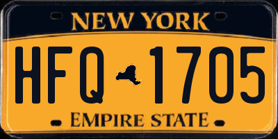 NY license plate HFQ1705