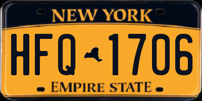 NY license plate HFQ1706