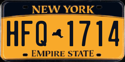 NY license plate HFQ1714