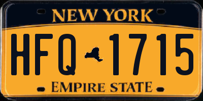 NY license plate HFQ1715
