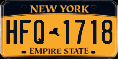 NY license plate HFQ1718