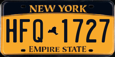 NY license plate HFQ1727
