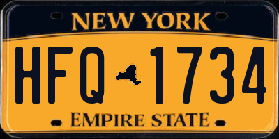 NY license plate HFQ1734